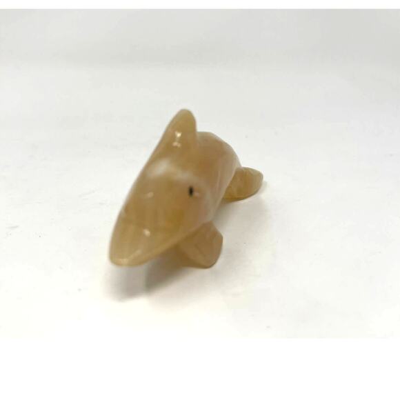 Vintage Hand Carved Granite Marble Agate Dolphin Figurine Statue Paper Weight - Picture 3 of 7